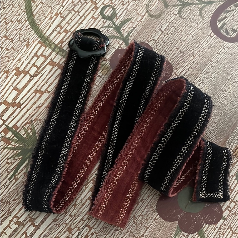 VELVET Frayed Edge Reversible Womens Belt!!